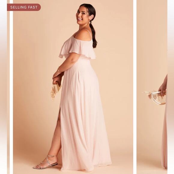 Birdy Grey Jane Convertible Bridesmaid Dress Pale Blush Pink Chiffon 1X New - Picture 5 of 14